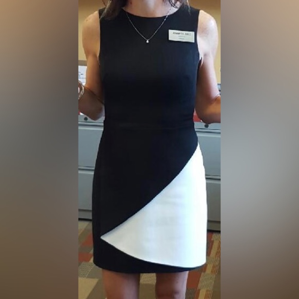 BCBG black/white color block dress